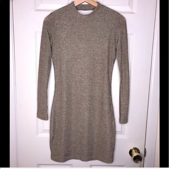 CAPULET Gold Ribbed Bodycon Dress - Picture 4 of 7